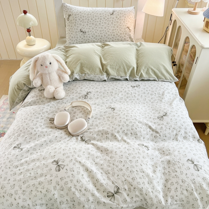 91家纺网 家纺一手货源 找家纺 简冠家纺 2026新款仿棉水洗棉学生三件套宿舍三件套多件套大礼包 山野绿