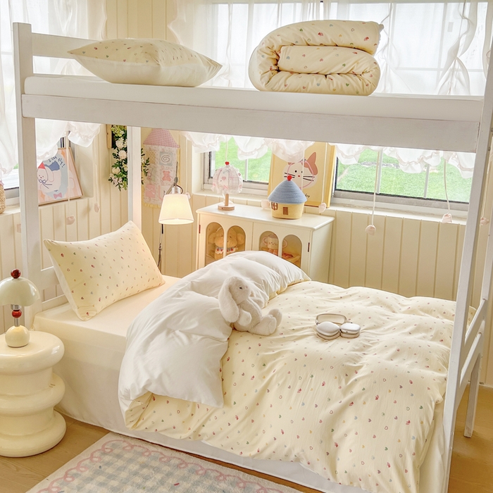 91家纺网 家纺一手货源 找家纺 简冠家纺 2026新款仿棉水洗棉学生三件套宿舍三件套多件套大礼包 五彩甜心