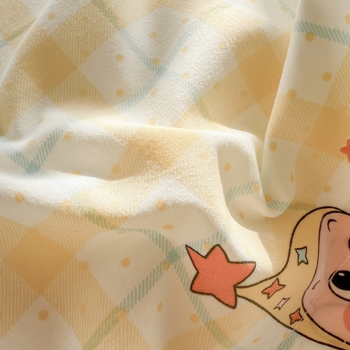 91家纺网 家纺一手货源 找家纺 简冠家纺 2026新款仿棉水洗棉学生三件套宿舍三件套多件套大礼包 小精灵黄