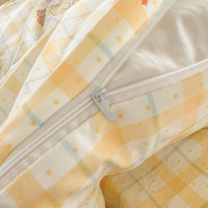 91家纺网 家纺一手货源 找家纺 简冠家纺 2026新款仿棉水洗棉学生三件套宿舍三件套多件套大礼包 小精灵黄