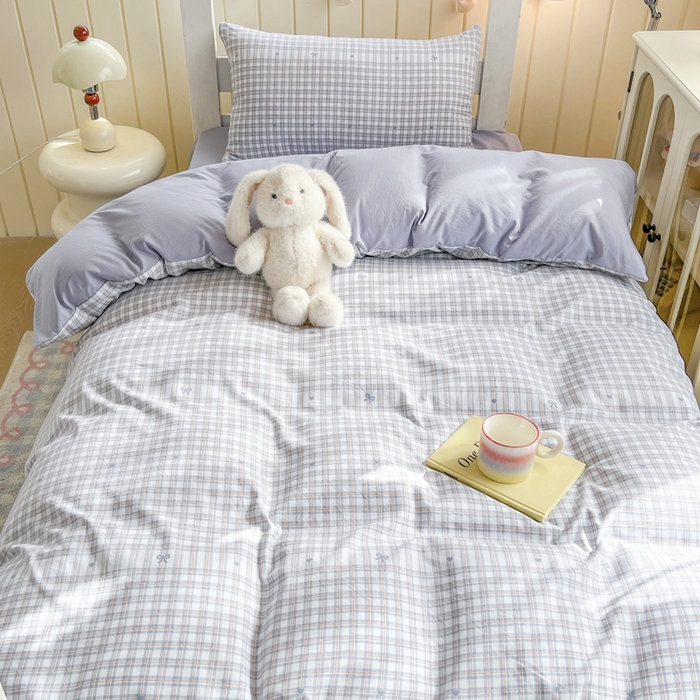 91家纺网 家纺一手货源 找家纺 简冠家纺 2026新款仿棉水洗棉学生三件套宿舍三件套多件套大礼包 心海