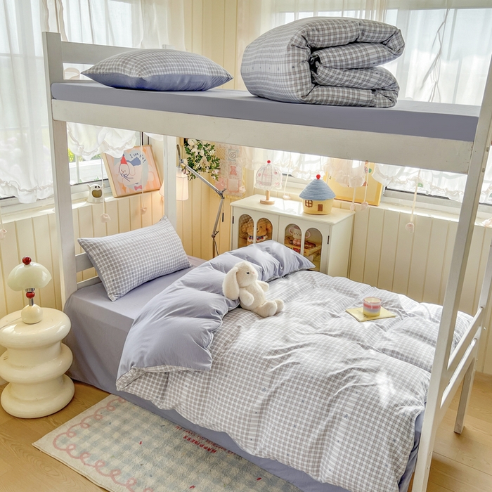 91家纺网 家纺一手货源 找家纺 简冠家纺 2026新款仿棉水洗棉学生三件套宿舍三件套多件套大礼包 心海