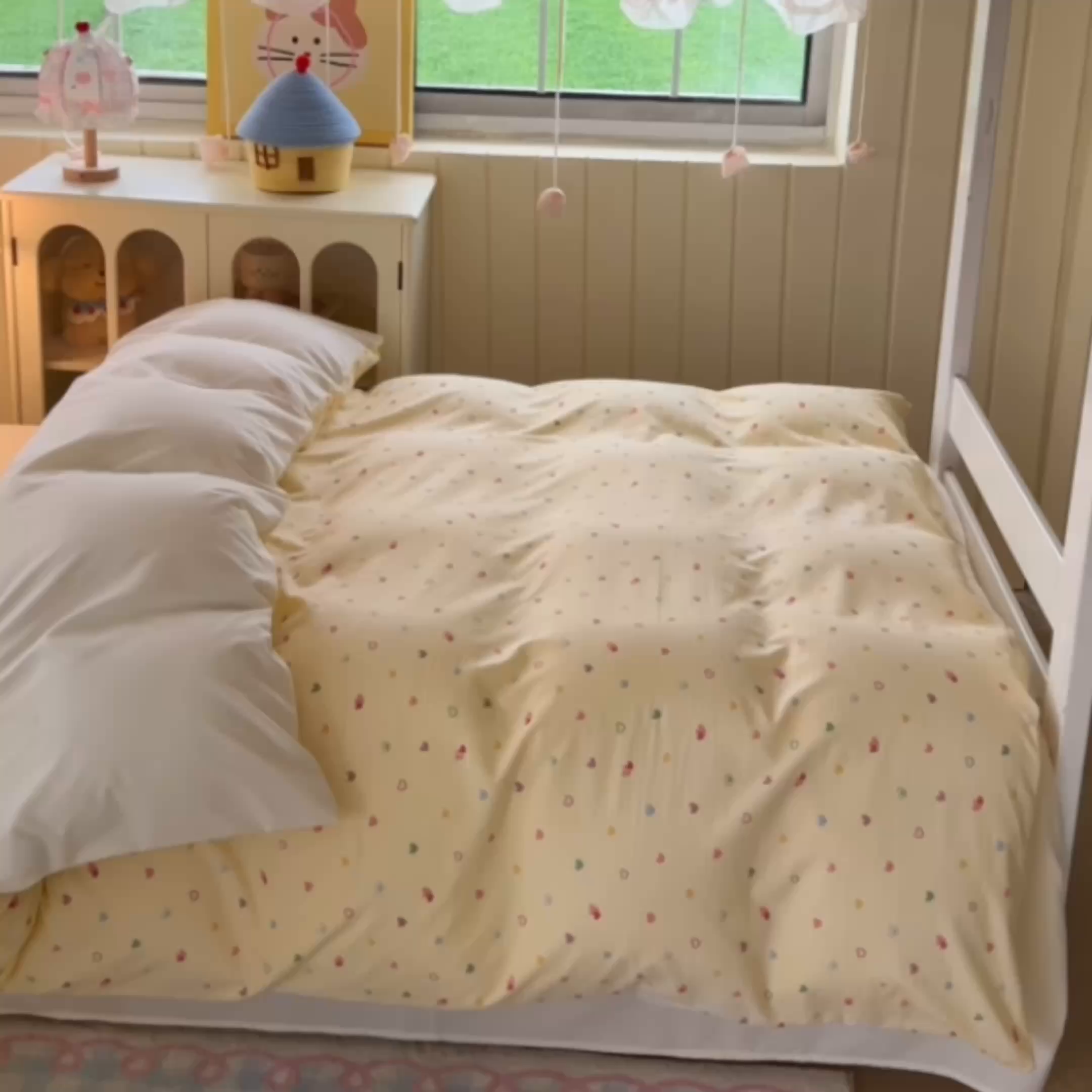 91家纺网 家纺一手货源 找家纺 简冠家纺 2026新款仿棉水洗棉学生三件套宿舍三件套多件套大礼包 五彩甜心