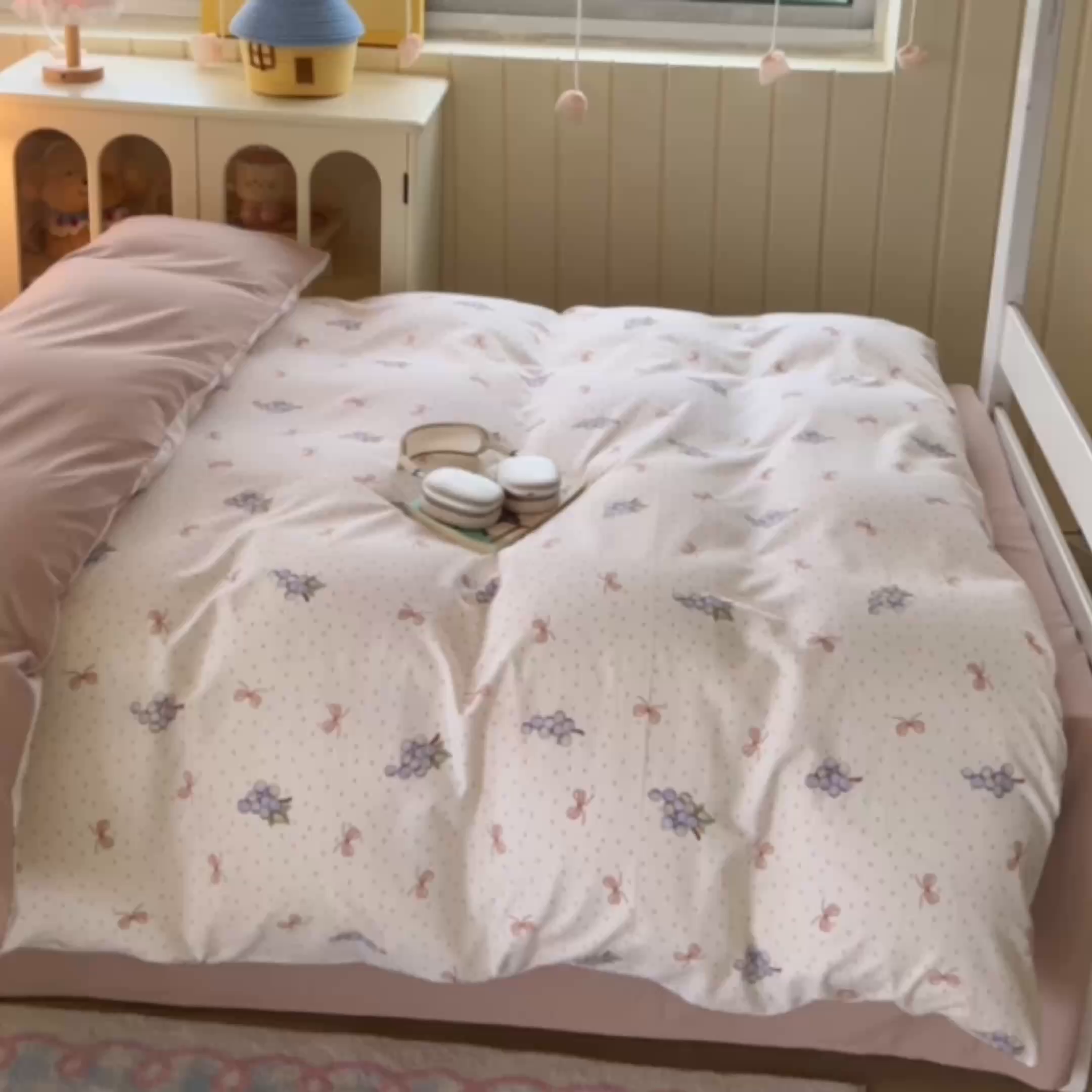 91家纺网 家纺一手货源 找家纺 简冠家纺 2026新款仿棉水洗棉学生三件套宿舍三件套多件套大礼包 葡萄波波