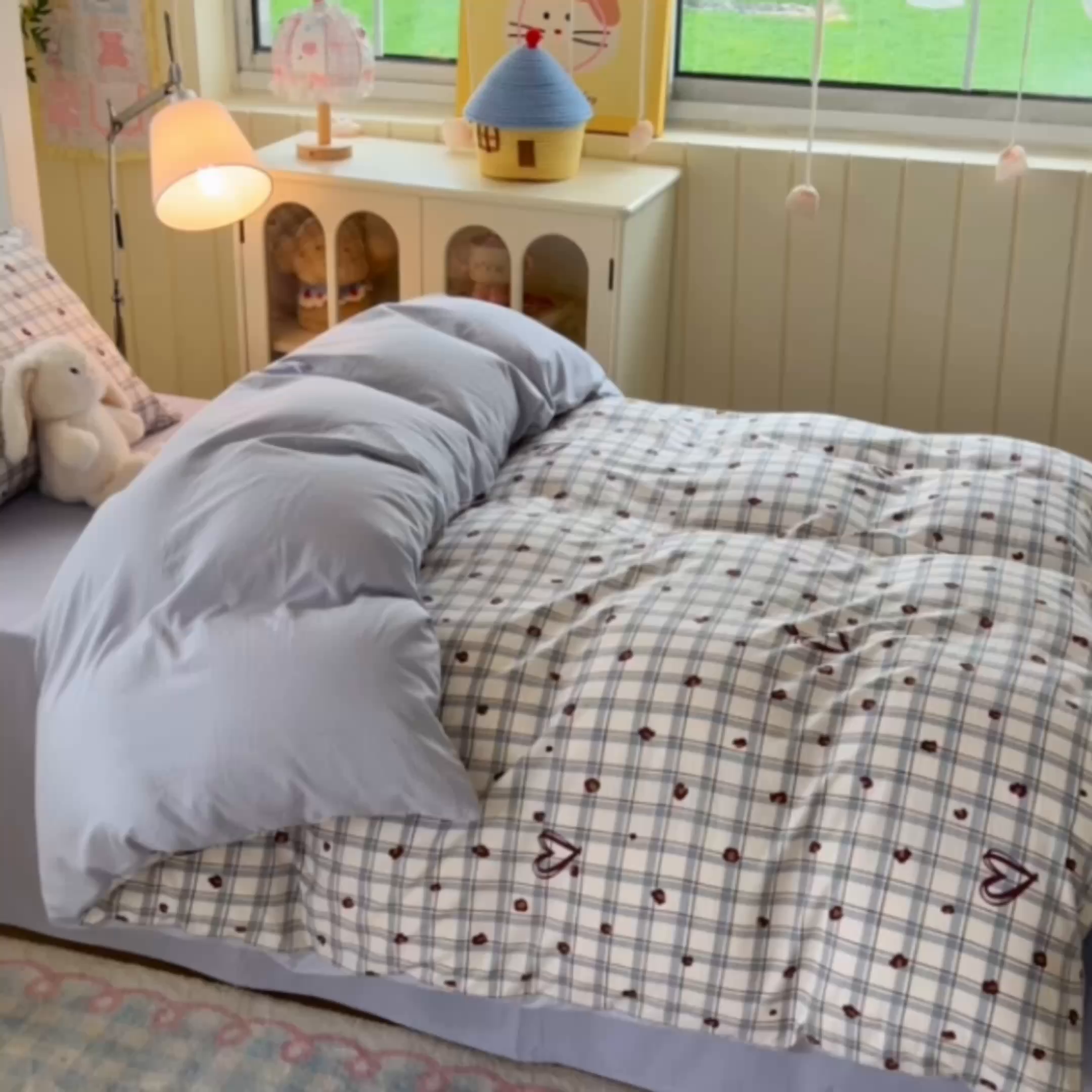 91家纺网 家纺一手货源 找家纺 简冠家纺 2026新款仿棉水洗棉学生三件套宿舍三件套多件套大礼包 冷漫灰