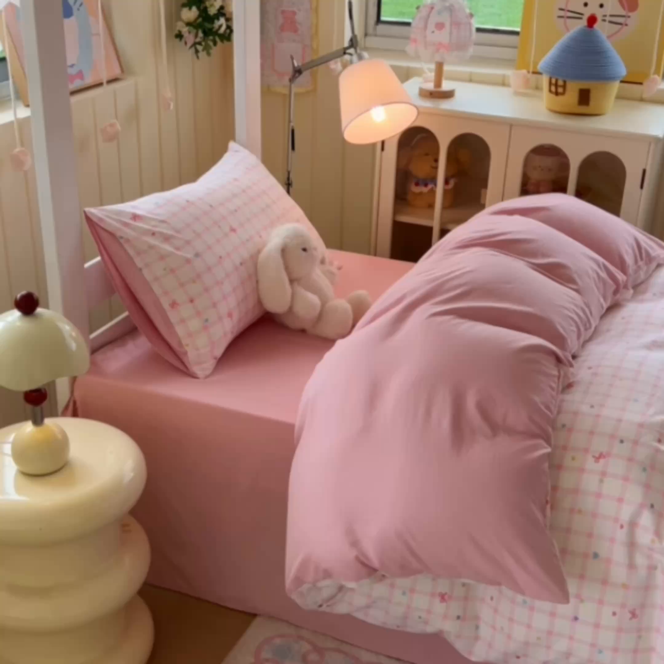 91家纺网 家纺一手货源 找家纺 简冠家纺 2026新款仿棉水洗棉学生三件套宿舍三件套多件套大礼包 爱彩