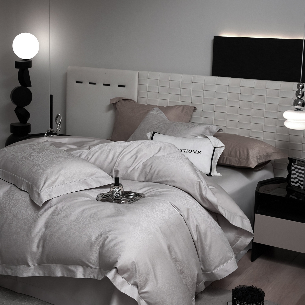 91家纺网 家纺一手货源 找家纺 （总）榻尚家居 2026新款埋绳提花系列全棉纯棉贡缎提花四件套