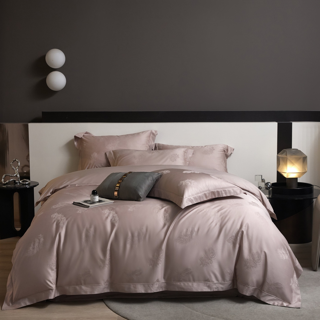 91家纺网 家纺一手货源 找家纺 （总）榻尚家居 2026新款埋绳提花系列全棉纯棉贡缎提花四件套