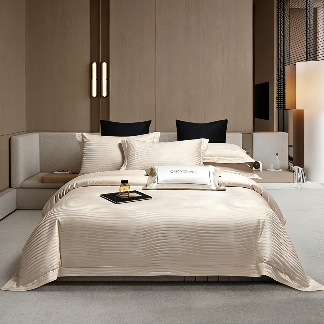 91家纺网 家纺一手货源 找家纺 （总）榻尚家居 2026新款埋绳提花系列全棉纯棉贡缎提花四件套