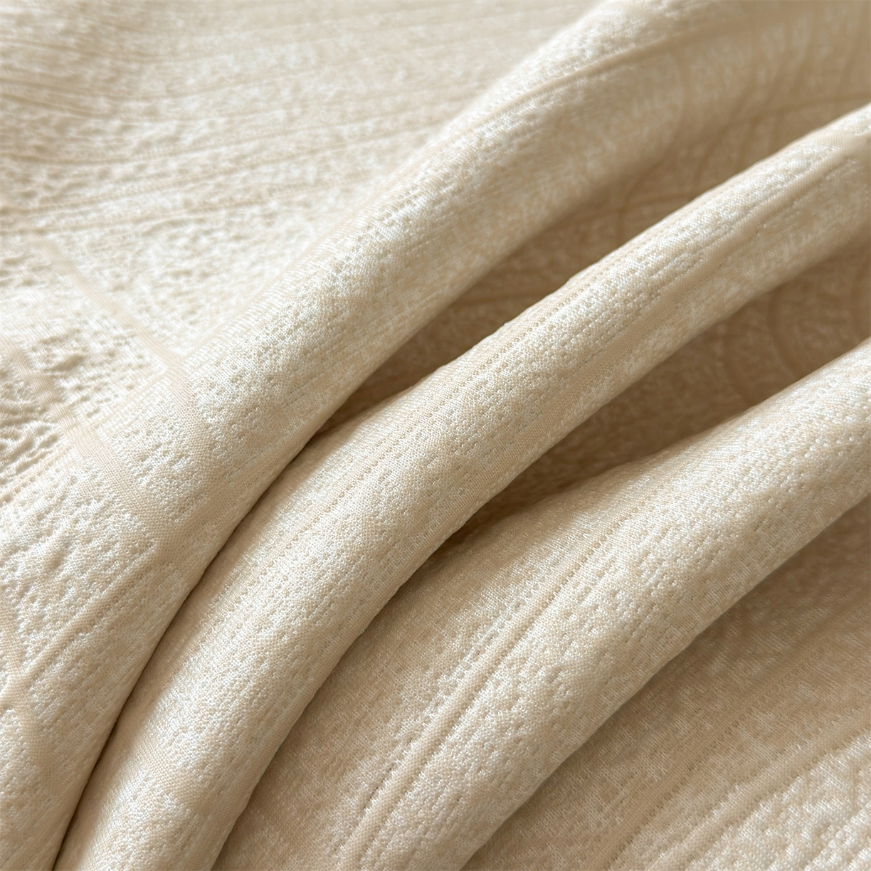 91家纺网 家纺一手货源 找家纺 慕木家纺 2026新款简约复合三明治冰豆豆席子凉席罗马曲线(提供买家秀)-床笠款 罗马曲线-卡其