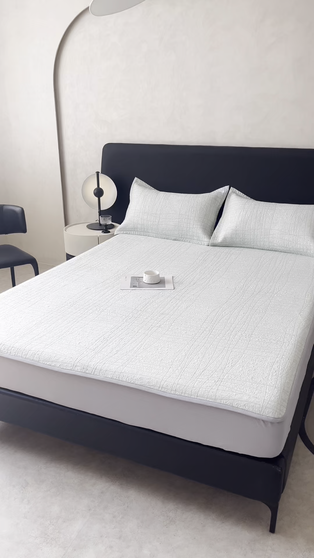 91家纺网 家纺一手货源 找家纺 慕木家纺 2026新款简约复合三明治冰豆豆席子凉席罗马曲线(提供买家秀)-床笠款 罗马曲线-绿