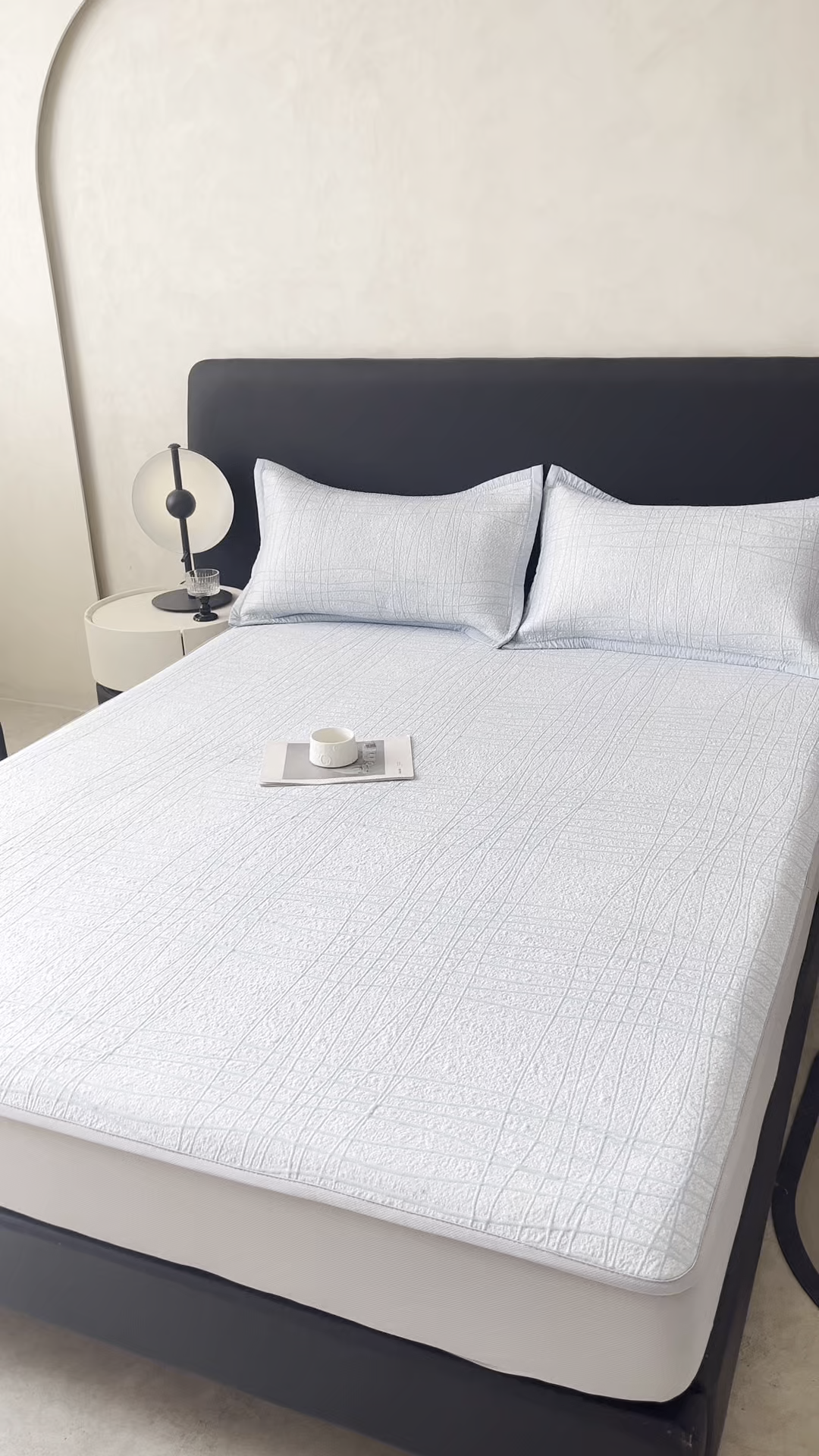 91家纺网 家纺一手货源 找家纺 （总）慕木家纺 2026新款简约复合三明治冰豆豆席子凉席罗马曲线(提供买家秀)-床笠款