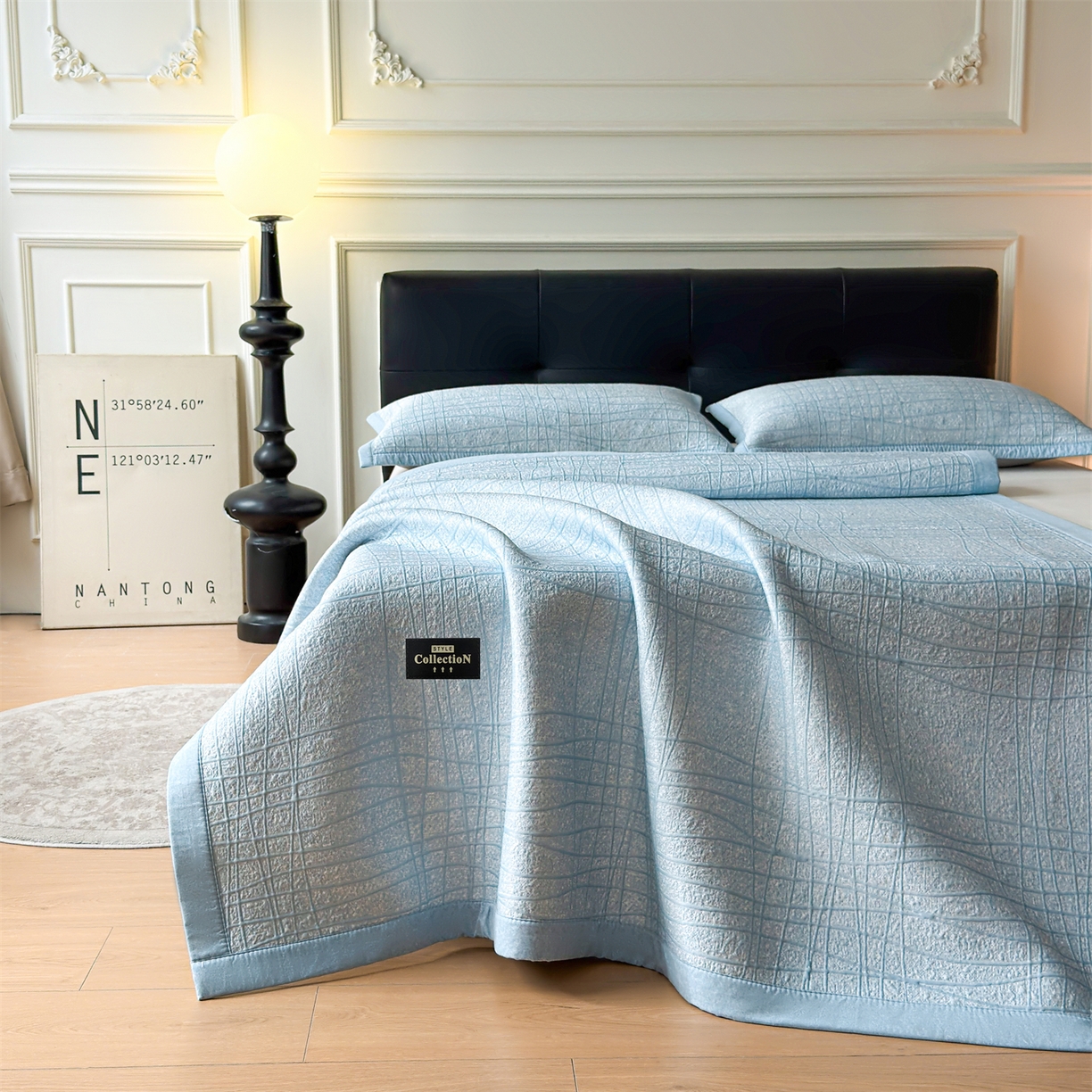 91家纺网 家纺一手货源 找家纺 （总）慕木家纺 2026新款简约复合三明治冰豆豆席子凉席罗马曲线(提供买家秀)-床席款