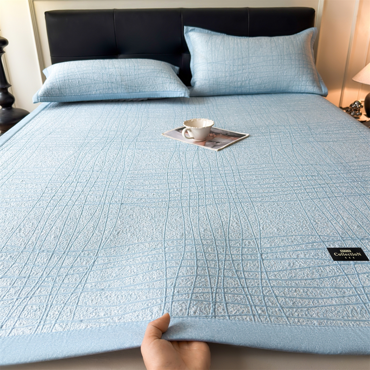 91家纺网 家纺一手货源 找家纺 （总）慕木家纺 2026新款简约复合三明治冰豆豆席子凉席罗马曲线(提供买家秀)-床席款