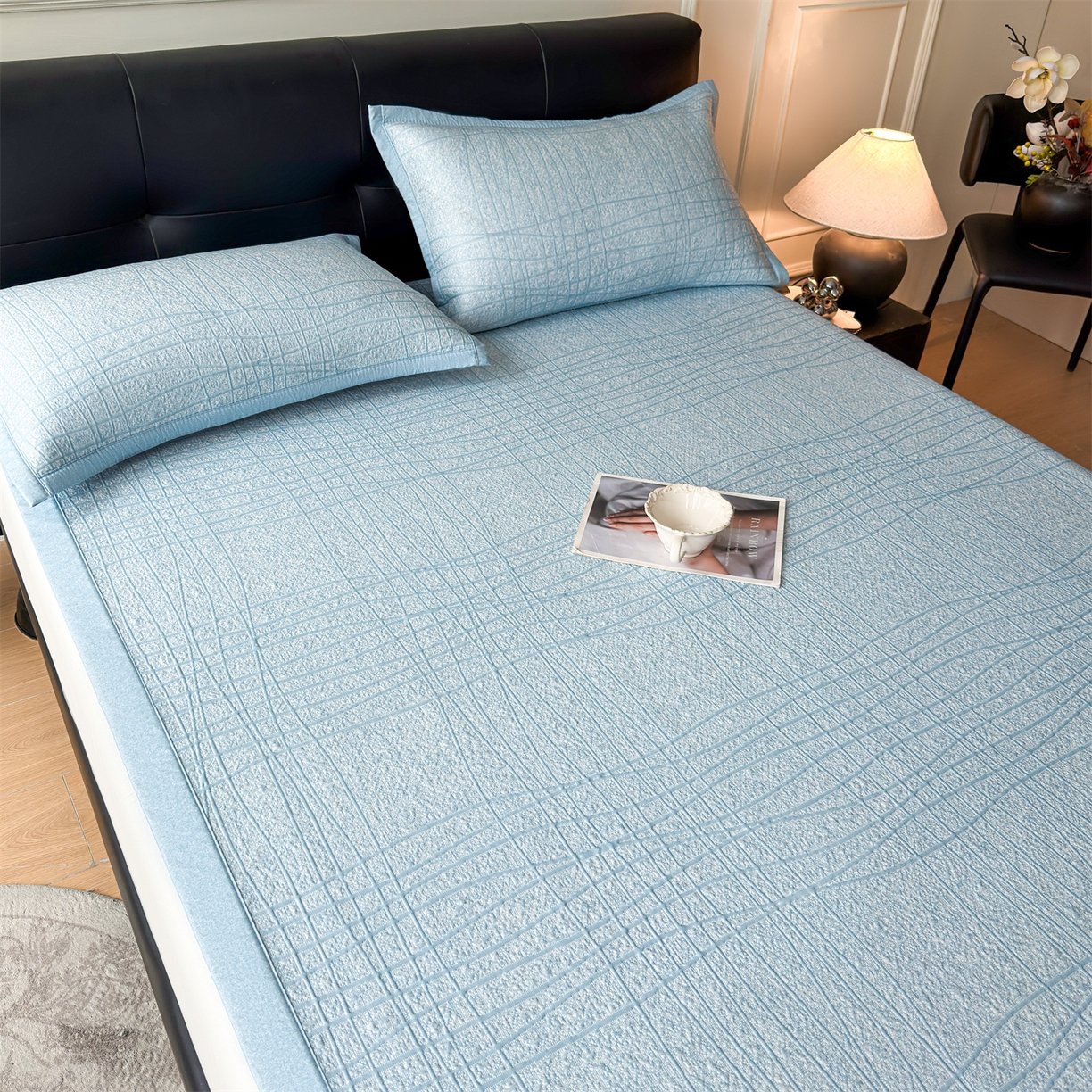 91家纺网 家纺一手货源 找家纺 （总）慕木家纺 2026新款简约复合三明治冰豆豆席子凉席罗马曲线(提供买家秀)-床席款