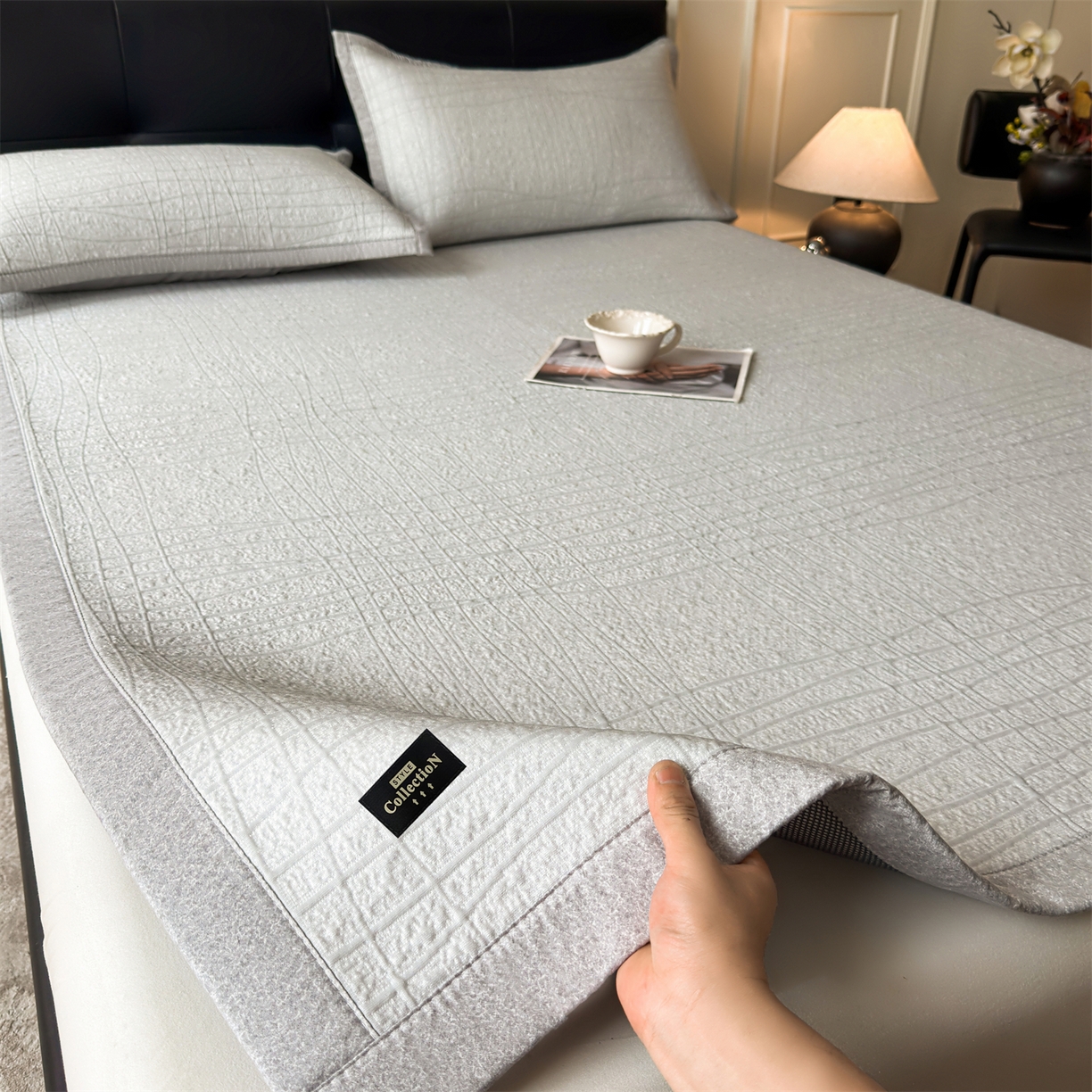 91家纺网 家纺一手货源 找家纺 （总）慕木家纺 2026新款简约复合三明治冰豆豆席子凉席罗马曲线(提供买家秀)-床席款