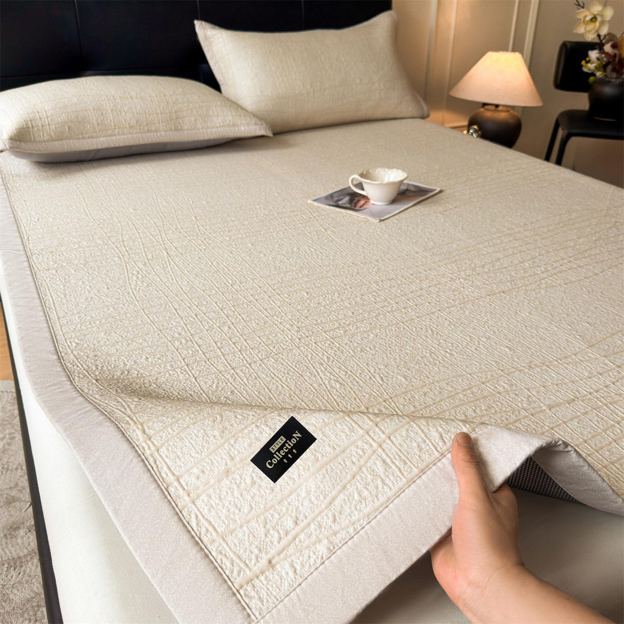 91家纺网 家纺一手货源 找家纺 （总）慕木家纺 2026新款简约复合三明治冰豆豆席子凉席罗马曲线(提供买家秀)-床席款