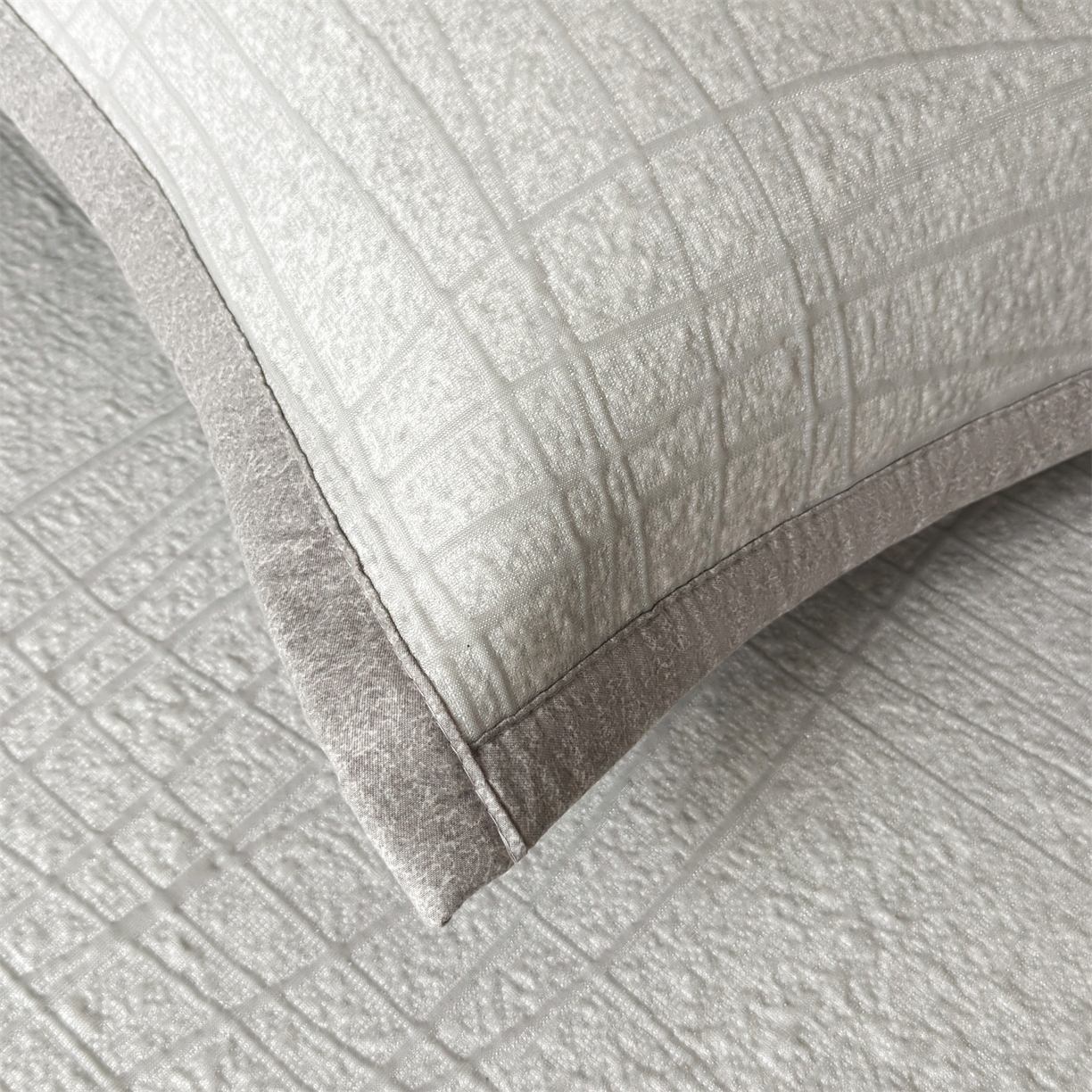 91家纺网 家纺一手货源 找家纺 慕木家纺 2026新款简约复合三明治冰豆豆席子凉席罗马曲线(提供买家秀)-床席款 罗马曲线-灰