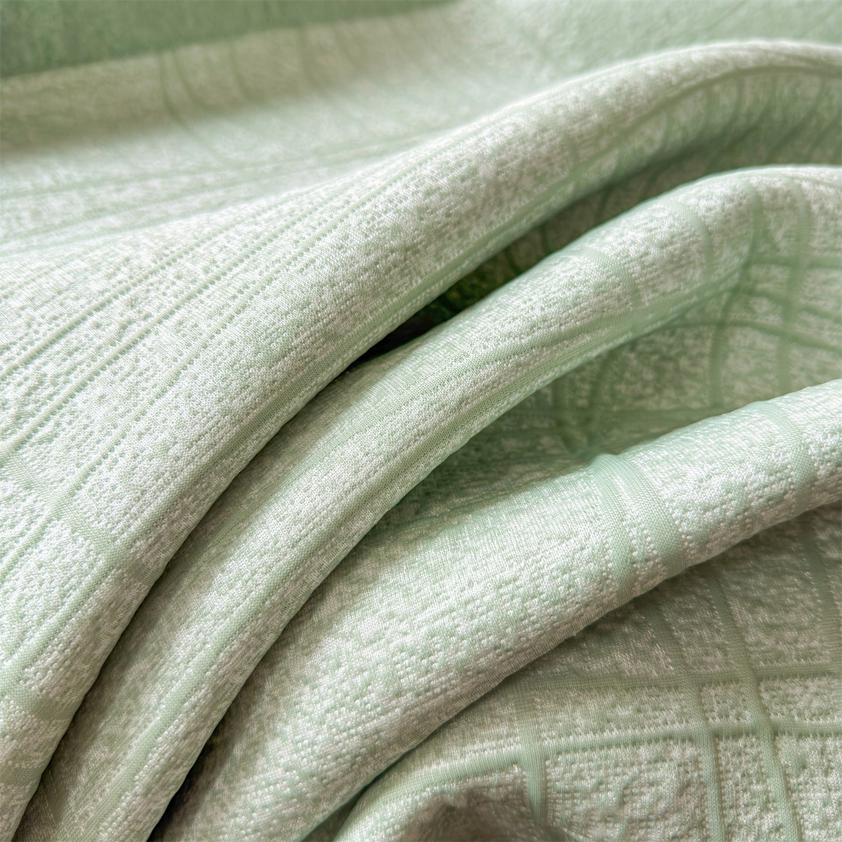 91家纺网 家纺一手货源 找家纺 慕木家纺 2026新款简约复合三明治冰豆豆席子凉席罗马曲线(提供买家秀)-床席款 罗马曲线-绿