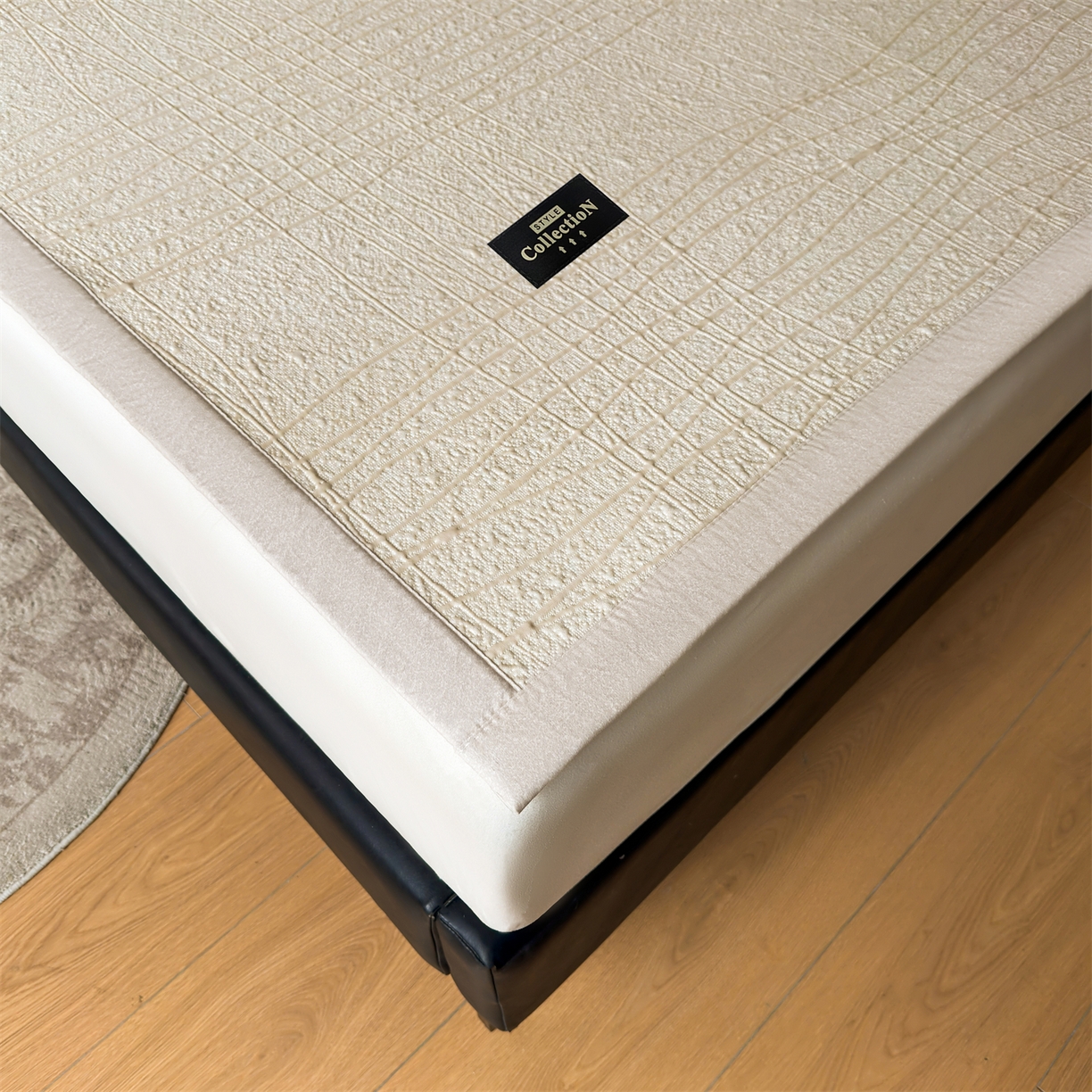 91家纺网 家纺一手货源 找家纺 慕木家纺 2026新款简约复合三明治冰豆豆席子凉席罗马曲线(提供买家秀)-床席款 罗马曲线-卡其