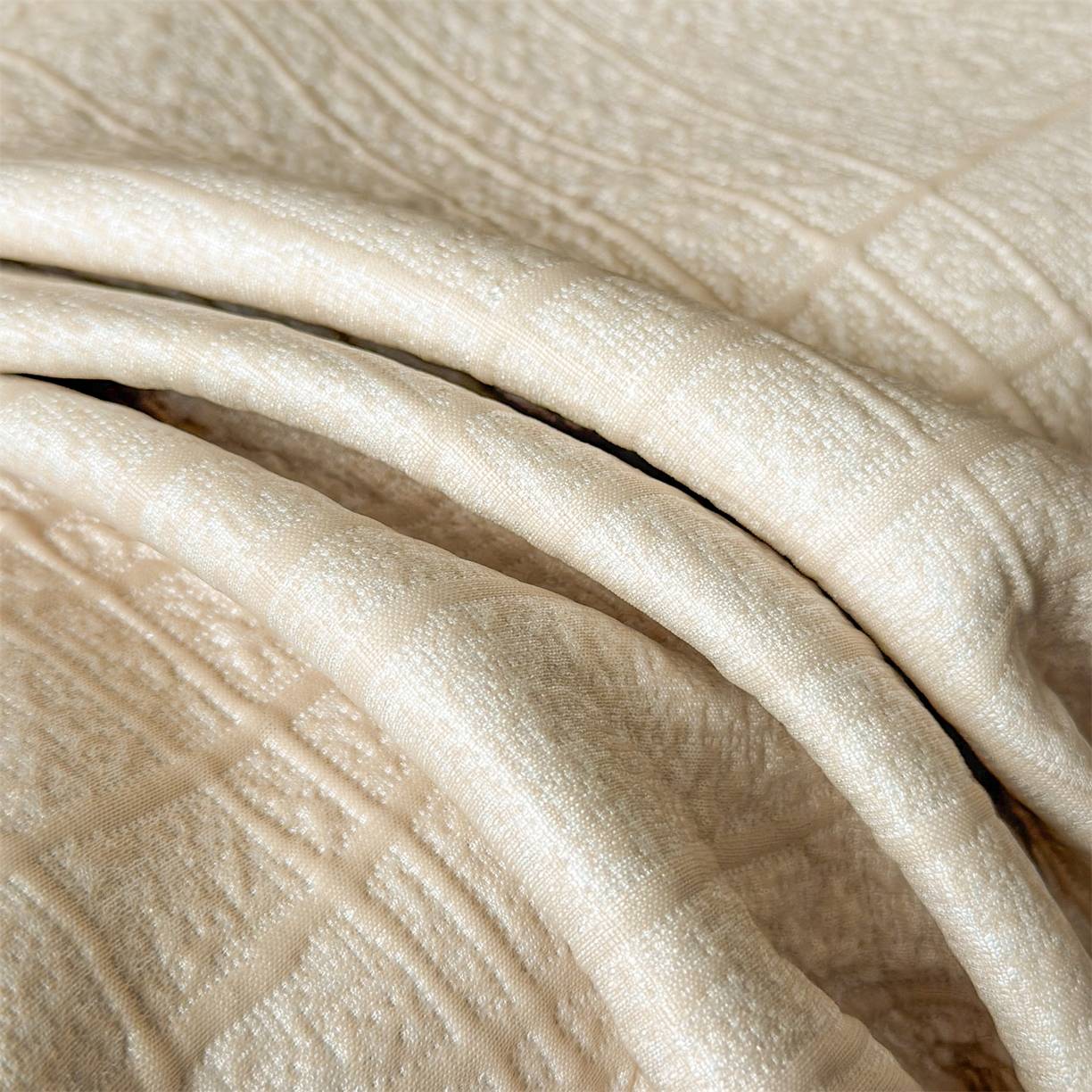 91家纺网 家纺一手货源 找家纺 慕木家纺 2026新款简约复合三明治冰豆豆席子凉席罗马曲线(提供买家秀)-床席款 罗马曲线-卡其