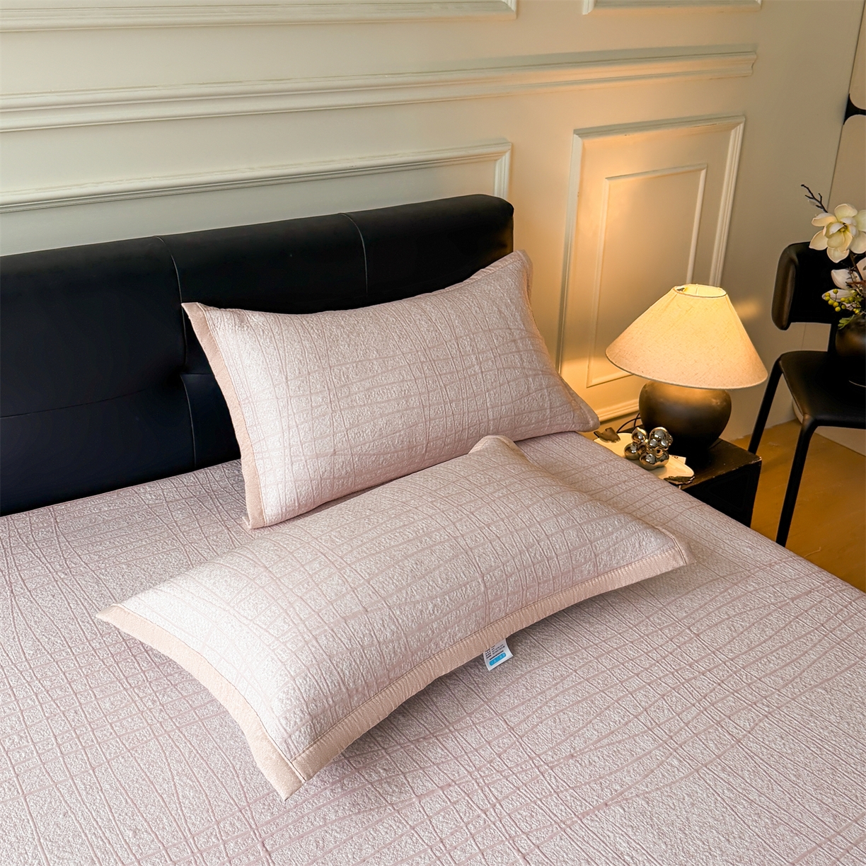 91家纺网 家纺一手货源 找家纺 慕木家纺 2026新款简约复合三明治冰豆豆席子凉席罗马曲线(提供买家秀)-床席款 罗马曲线-粉