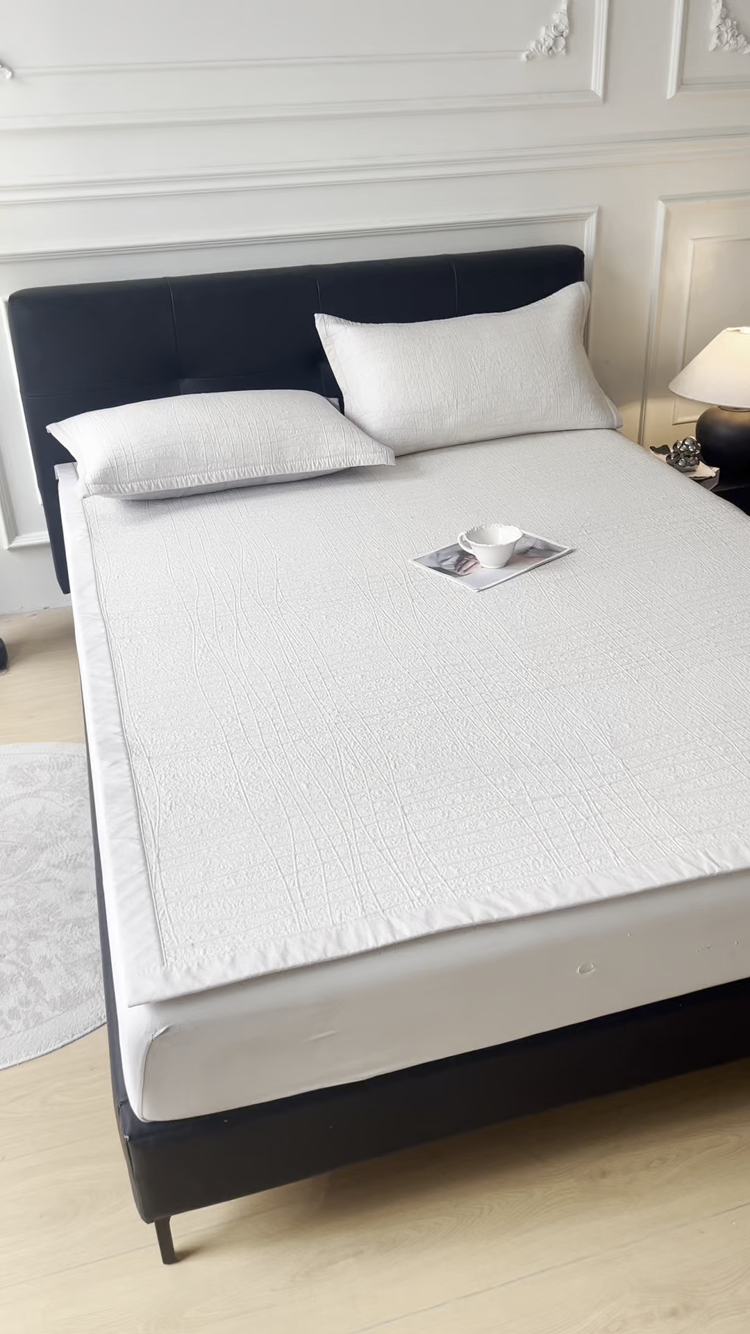 91家纺网 家纺一手货源 找家纺 慕木家纺 2026新款简约复合三明治冰豆豆席子凉席罗马曲线(提供买家秀)-床席款 罗马曲线-卡其