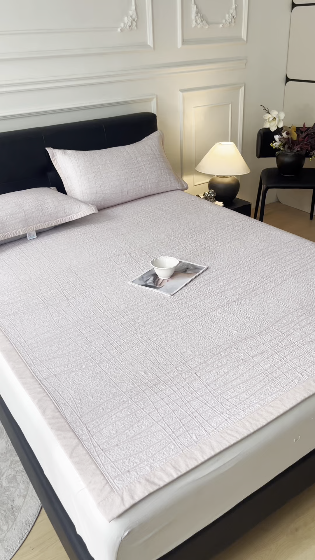 91家纺网 家纺一手货源 找家纺 慕木家纺 2026新款简约复合三明治冰豆豆席子凉席罗马曲线(提供买家秀)-床席款 罗马曲线-粉