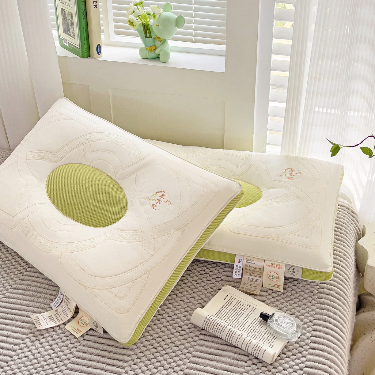 91家纺网 家纺一手货源 找家纺 （总）梦叶草 2026新款花草草本记决明子护颈枕头全棉枕芯