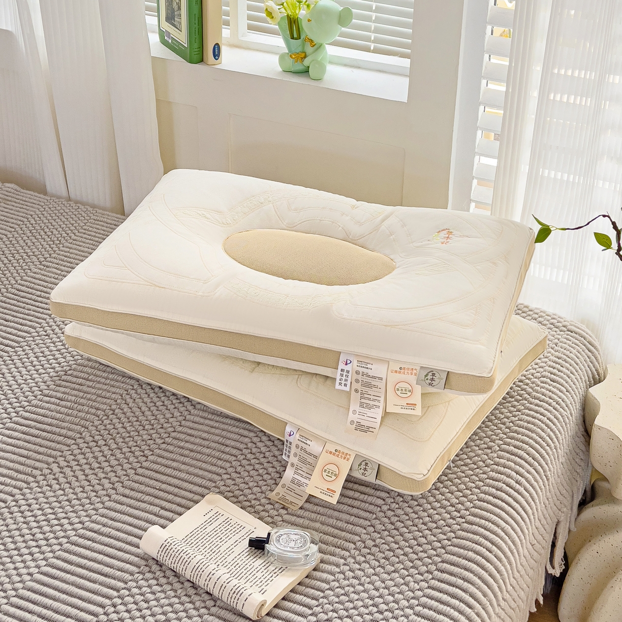 91家纺网 家纺一手货源 找家纺 （总）梦叶草 2026新款花草草本记决明子护颈枕头全棉枕芯