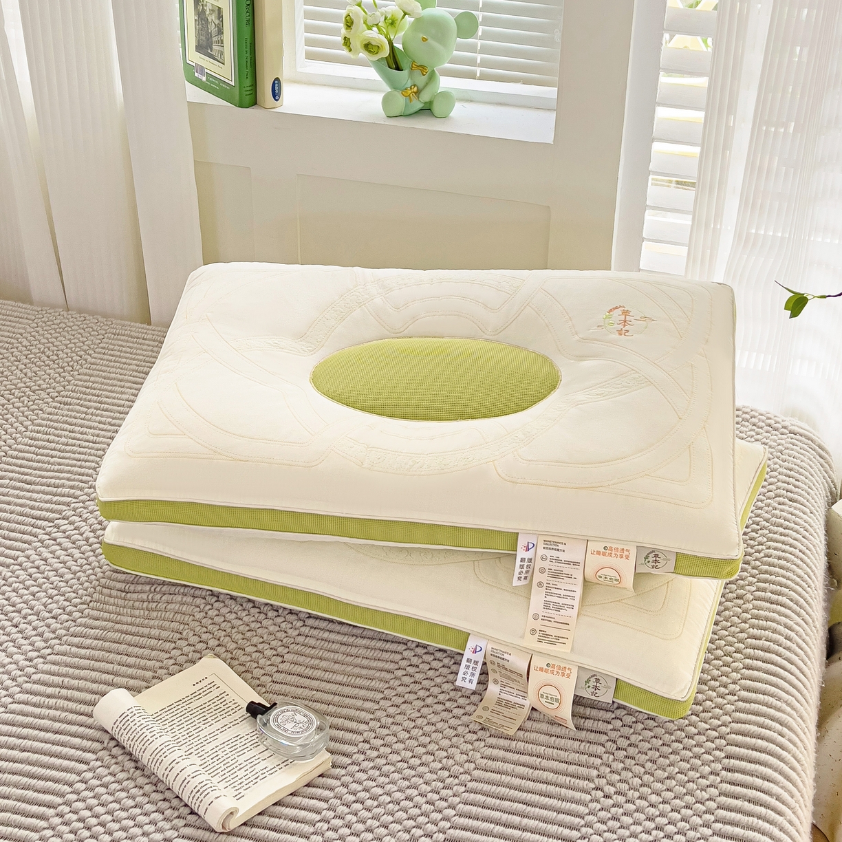 91家纺网 家纺一手货源 找家纺 （总）梦叶草 2026新款花草草本记决明子护颈枕头全棉枕芯