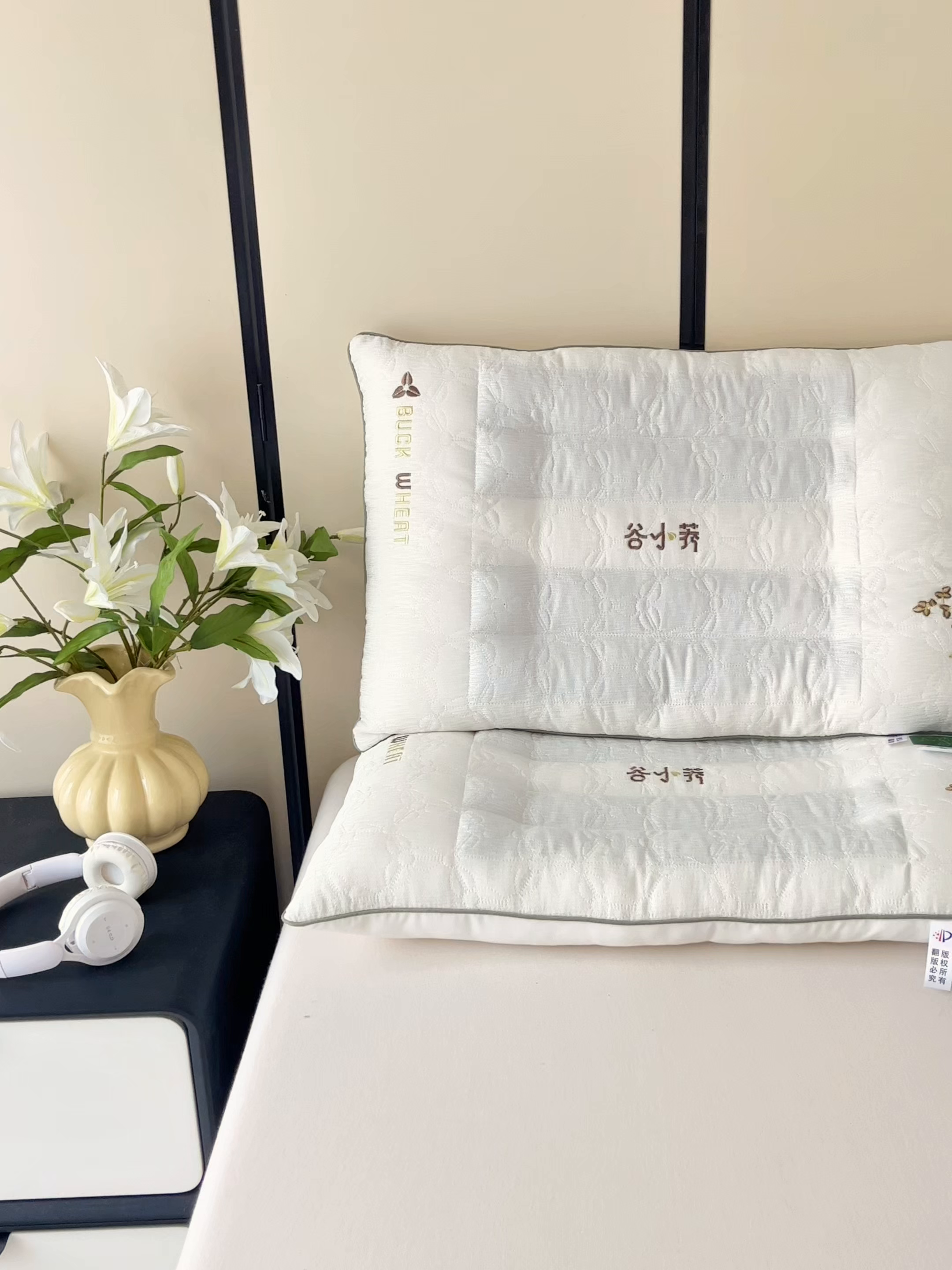 91家纺网 家纺一手货源 找家纺 （总）梦叶草 2026新款邹邹纱提花谷小荞荞麦护颈枕头枕芯