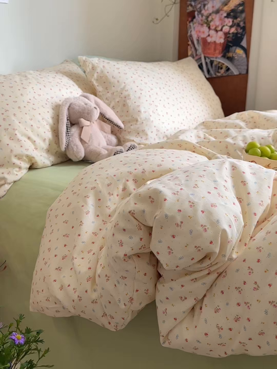 91家纺网 家纺一手货源 找家纺 （总）艾咪-Amy ntmy 2026新款博主风清新田园小碎花全棉纯棉四件套-甜樱