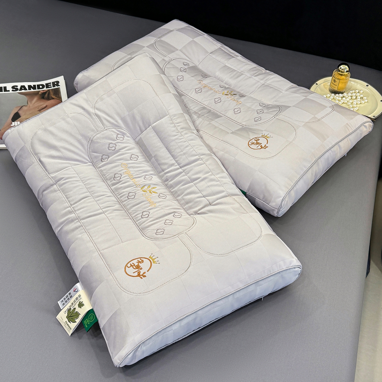 91家纺网 家纺一手货源 找家纺 梦叶草 2026新款简约生活决明子枕芯护颈枕头 简约生活决明子枕-灰色