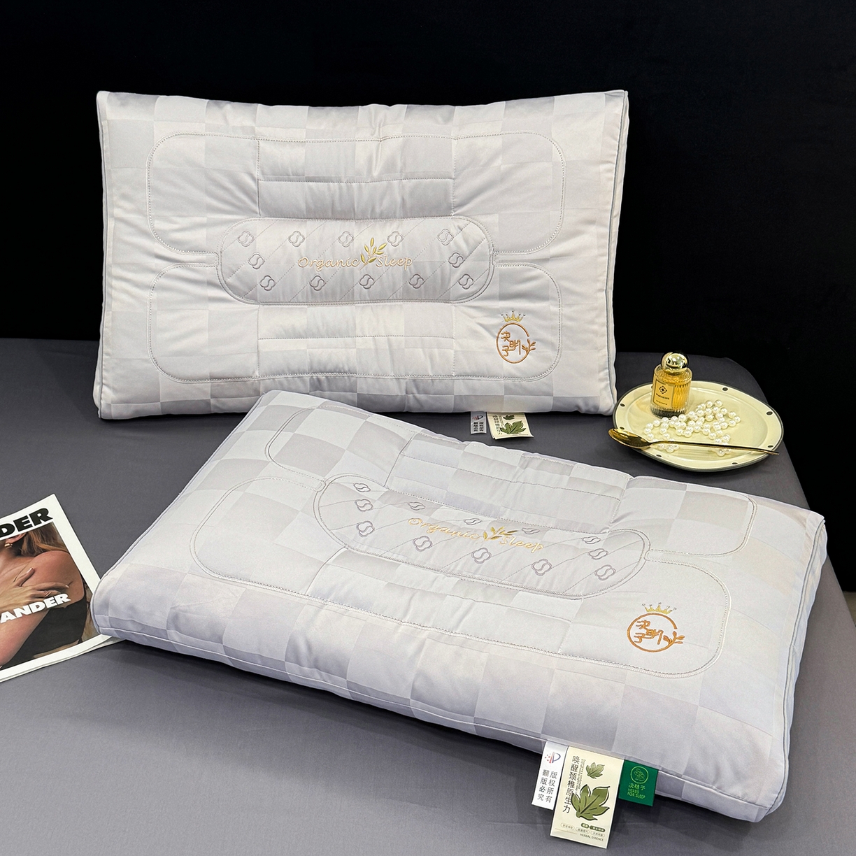 梦叶草 2026新款简约生活决明子枕芯护颈枕头 简约生活决明子枕-灰色