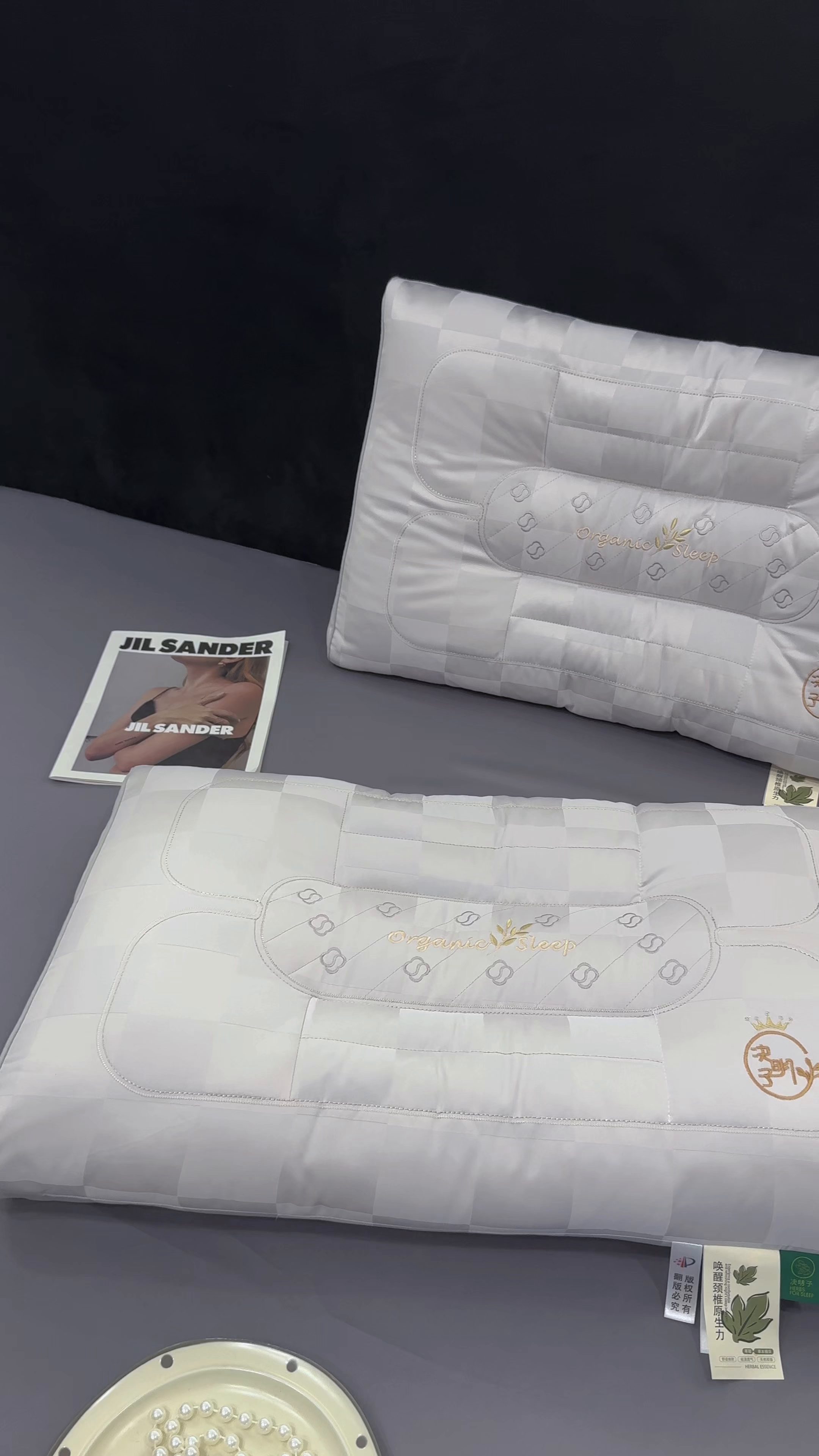 91家纺网 家纺一手货源 找家纺 梦叶草 2026新款简约生活决明子枕芯护颈枕头 简约生活决明子枕-灰色