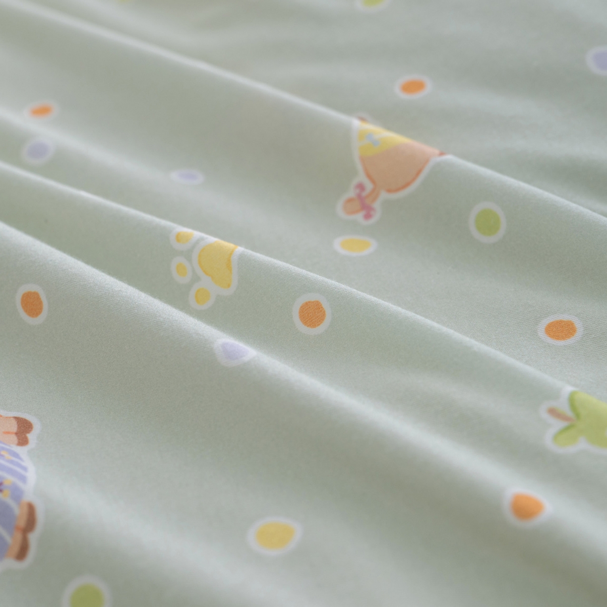 91家纺网 家纺一手货源 找家纺 梦可莱家居 2026新款全棉纯棉针织棉印花可爱卡通系列四件套 波点狗