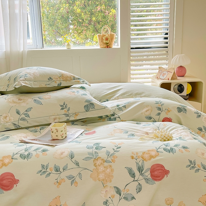 91家纺网 家纺一手货源 找家纺 帛美家纺 2026新款全棉纯棉印花四件套 墨染烟霞