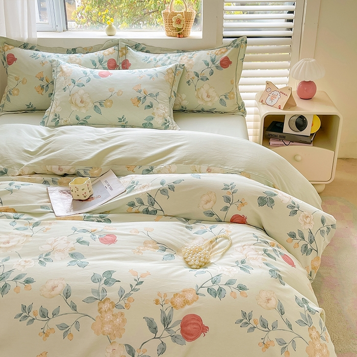 91家纺网 家纺一手货源 找家纺 帛美家纺 2026新款全棉纯棉印花四件套 墨染烟霞