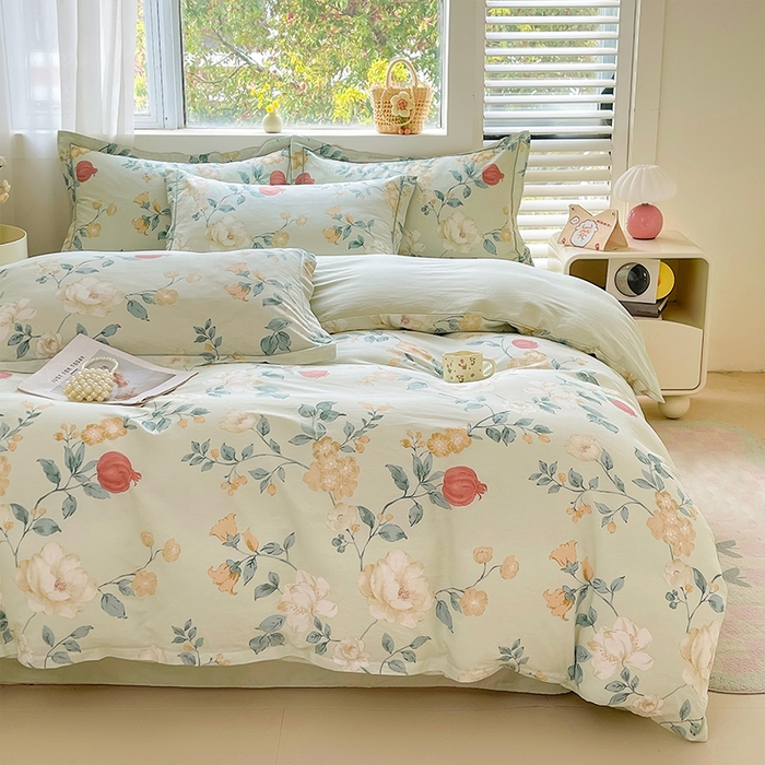 91家纺网 家纺一手货源 找家纺 帛美家纺 2026新款全棉纯棉印花四件套 墨染烟霞