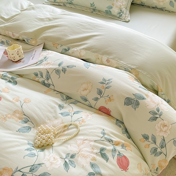 91家纺网 家纺一手货源 找家纺 帛美家纺 2026新款全棉纯棉印花四件套 墨染烟霞