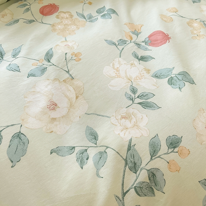 91家纺网 家纺一手货源 找家纺 帛美家纺 2026新款全棉纯棉印花四件套 墨染烟霞