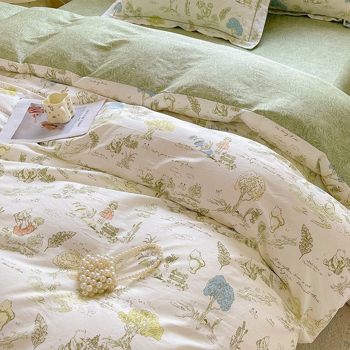 91家纺网 家纺一手货源 找家纺 帛美家纺 2026新款全棉纯棉印花四件套 童话故事