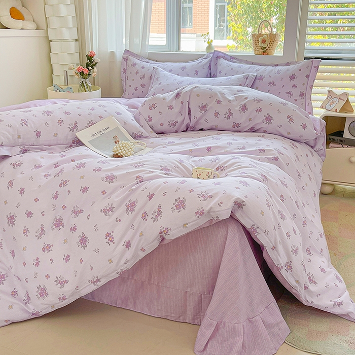 91家纺网 家纺一手货源 找家纺 帛美家纺 2026新款全棉纯棉印花四件套 熏香