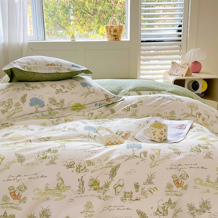 91家纺网 家纺一手货源 找家纺 帛美家纺 2026新款全棉纯棉印花四件套 童话故事