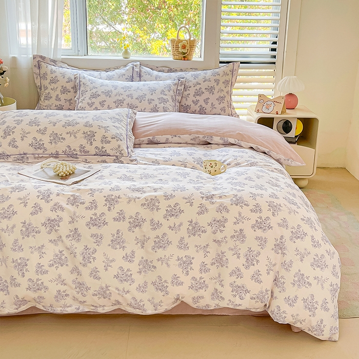 91家纺网 家纺一手货源 找家纺 帛美家纺 2026新款全棉纯棉印花四件套 枫桥夜泊