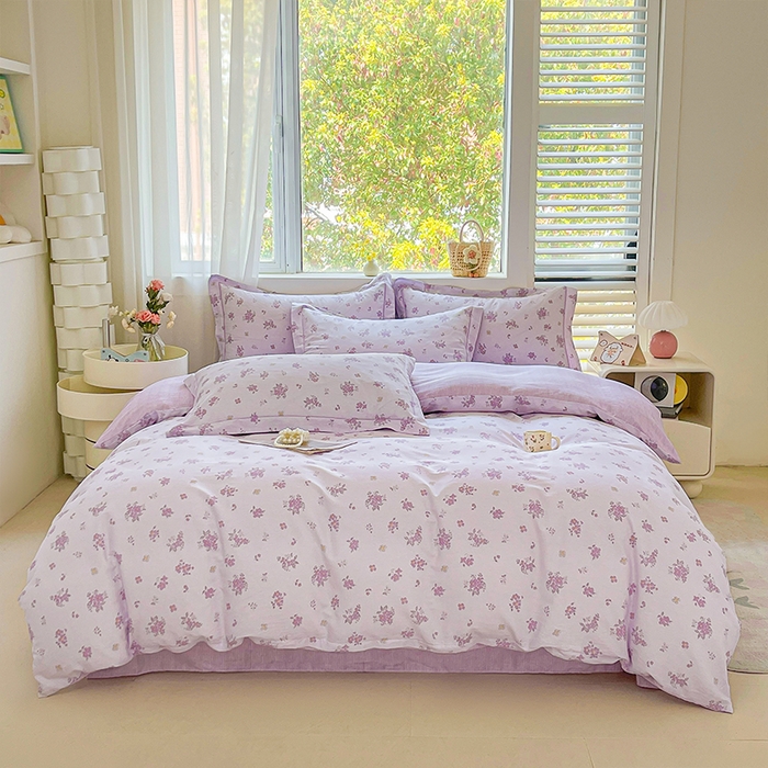 91家纺网 家纺一手货源 找家纺 帛美家纺 2026新款全棉纯棉印花四件套 熏香