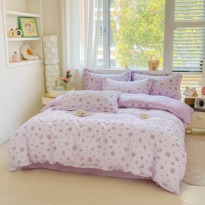 91家纺网 家纺一手货源 找家纺 帛美家纺 2026新款全棉纯棉印花四件套 熏香