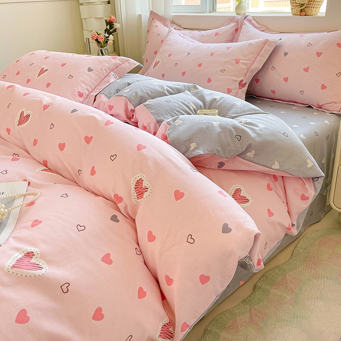 帛美家纺 2026新款全棉纯棉印花四件套 心动