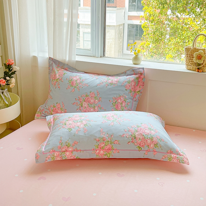 91家纺网 家纺一手货源 找家纺 帛美家纺 2026新款全棉纯棉印花四件套 沐蓝